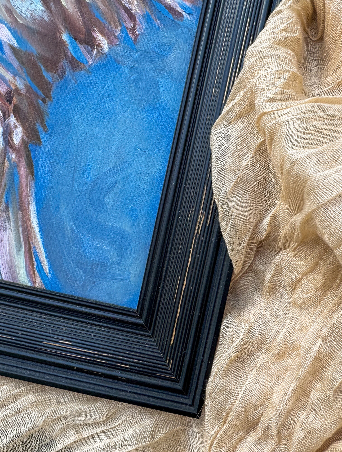 original fine art oil painting sparrow flight bird art
