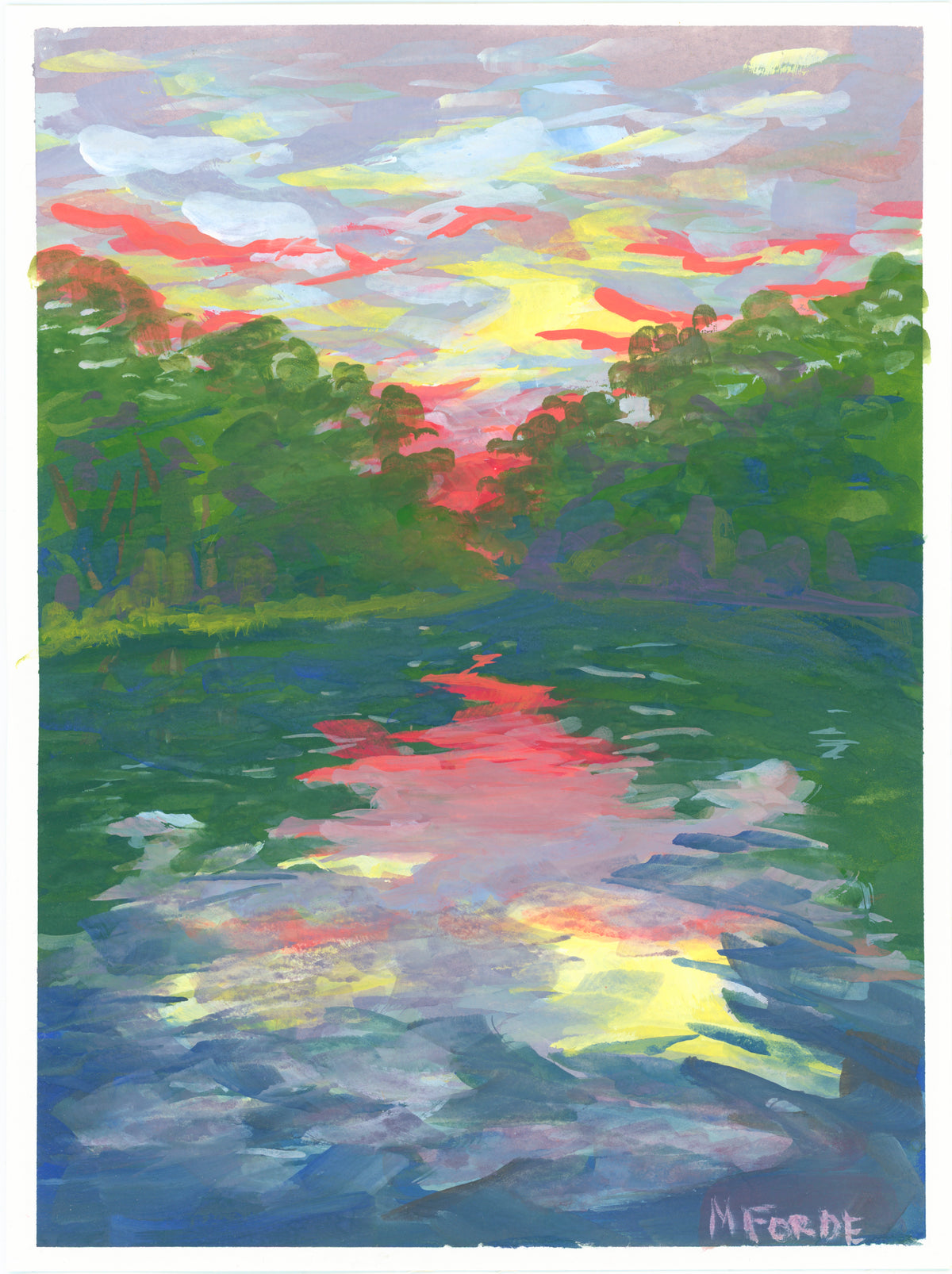 Rainbow River Painting Gouache